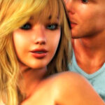 Yonge sexy blonda in 3d game